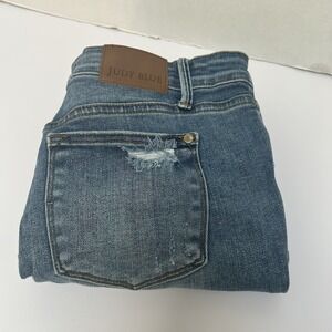 Judy Blue Tummy Control Mid-Rise Release Hem Denim Short Sz Large Style #150299